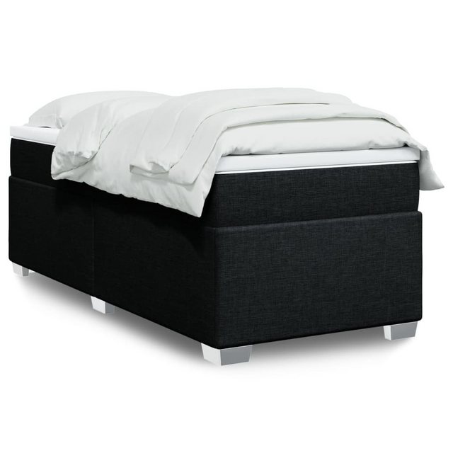 furnicato Bettgestell Boxspringbett mit Matratze Schwarz 90x190 cm Stoff günstig online kaufen