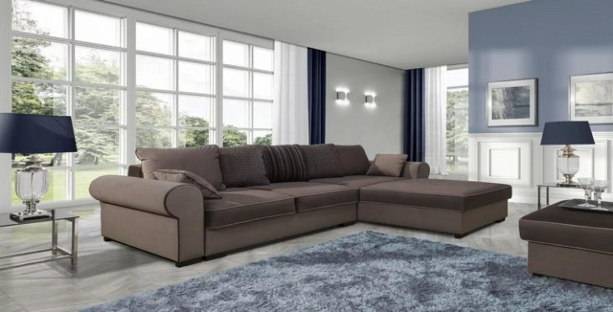 JVmoebel Ecksofa, Stoff L-Form Couch Wohnlandschaft Ecksofa Garnitur Modern günstig online kaufen