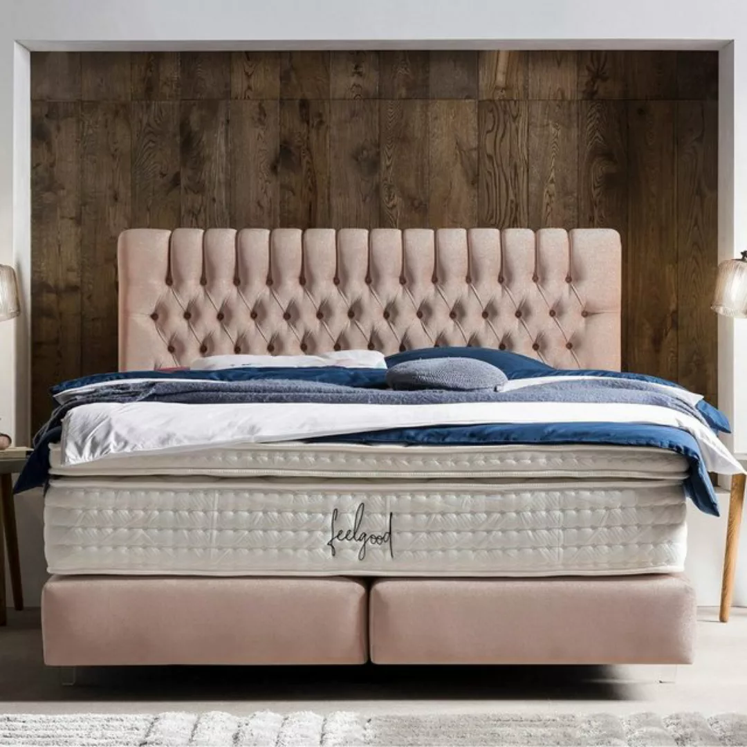 BettCo Boxspringbett Chester (in Rose Samt, 160 x 200 cm), Chesterfield-Des günstig online kaufen