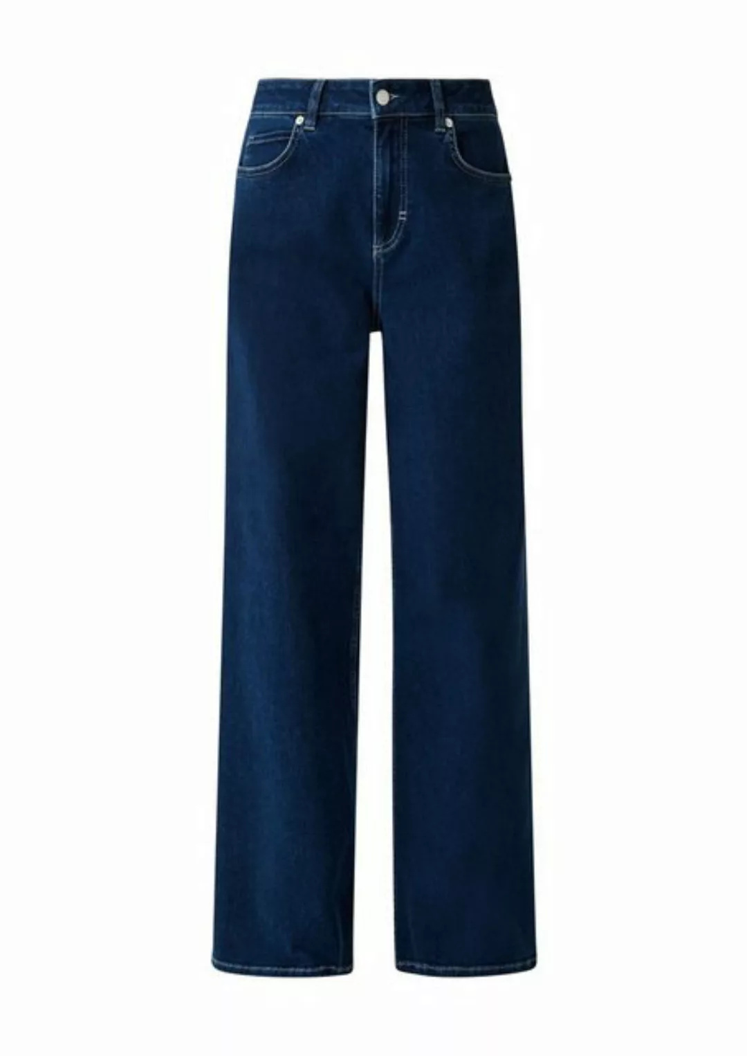 comma casual identity 5-Pocket-Jeans Loose: Jeans mit Wide Leg Leder-Patch, günstig online kaufen