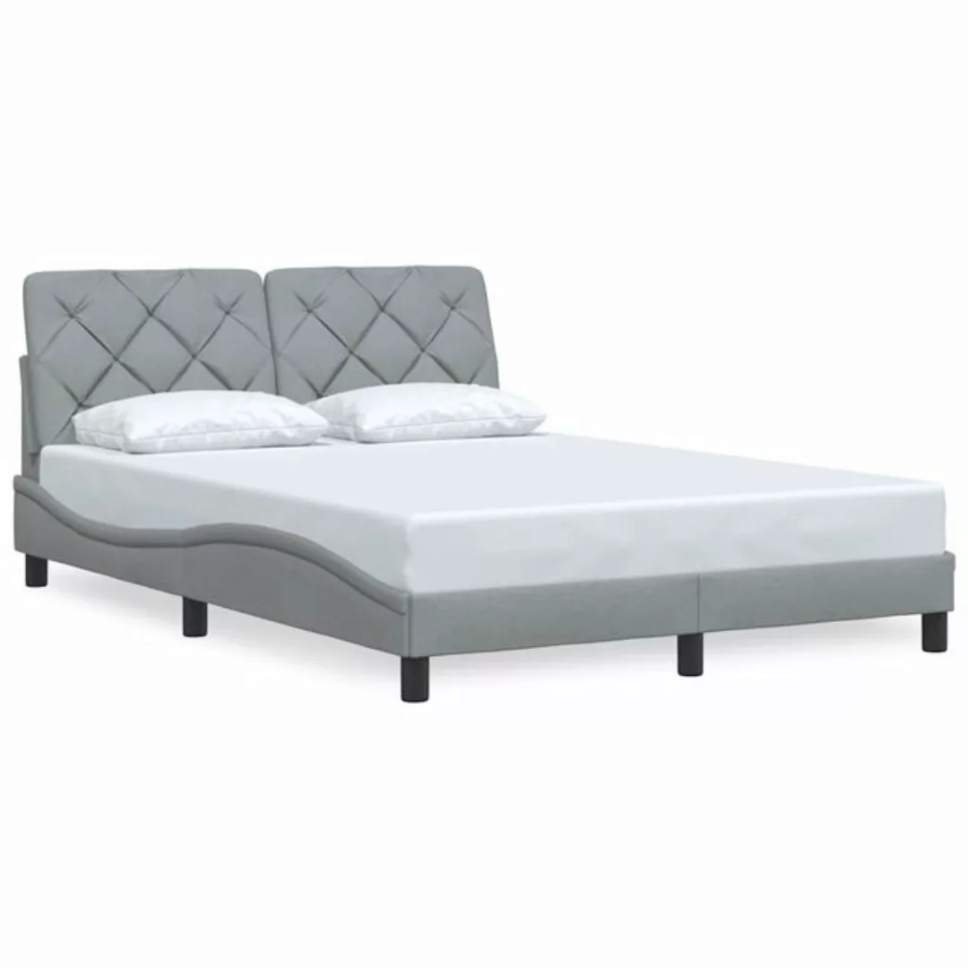 vidaXL Bett Bettgestell ohne Matratze Hellgrau 140x200 cm Stoff günstig online kaufen