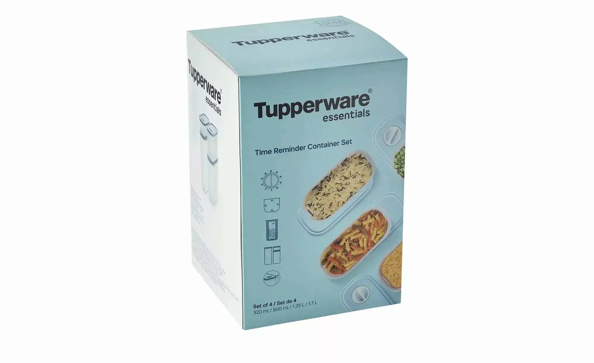 Tupperware 4er-Vorratsdosen-Set mit Timer Set ¦ blau ¦ Kunststoff ¦ Maße (c günstig online kaufen