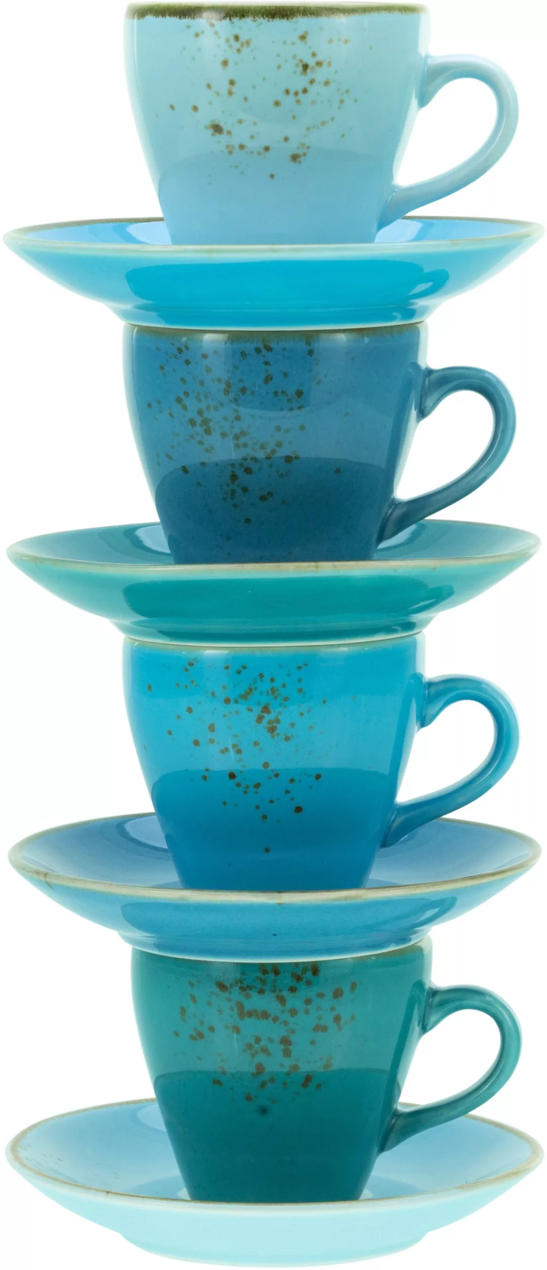 CreaTable Espressotassen-Set Nature Collection AQUA blau Steinzeug 8 tlg. günstig online kaufen