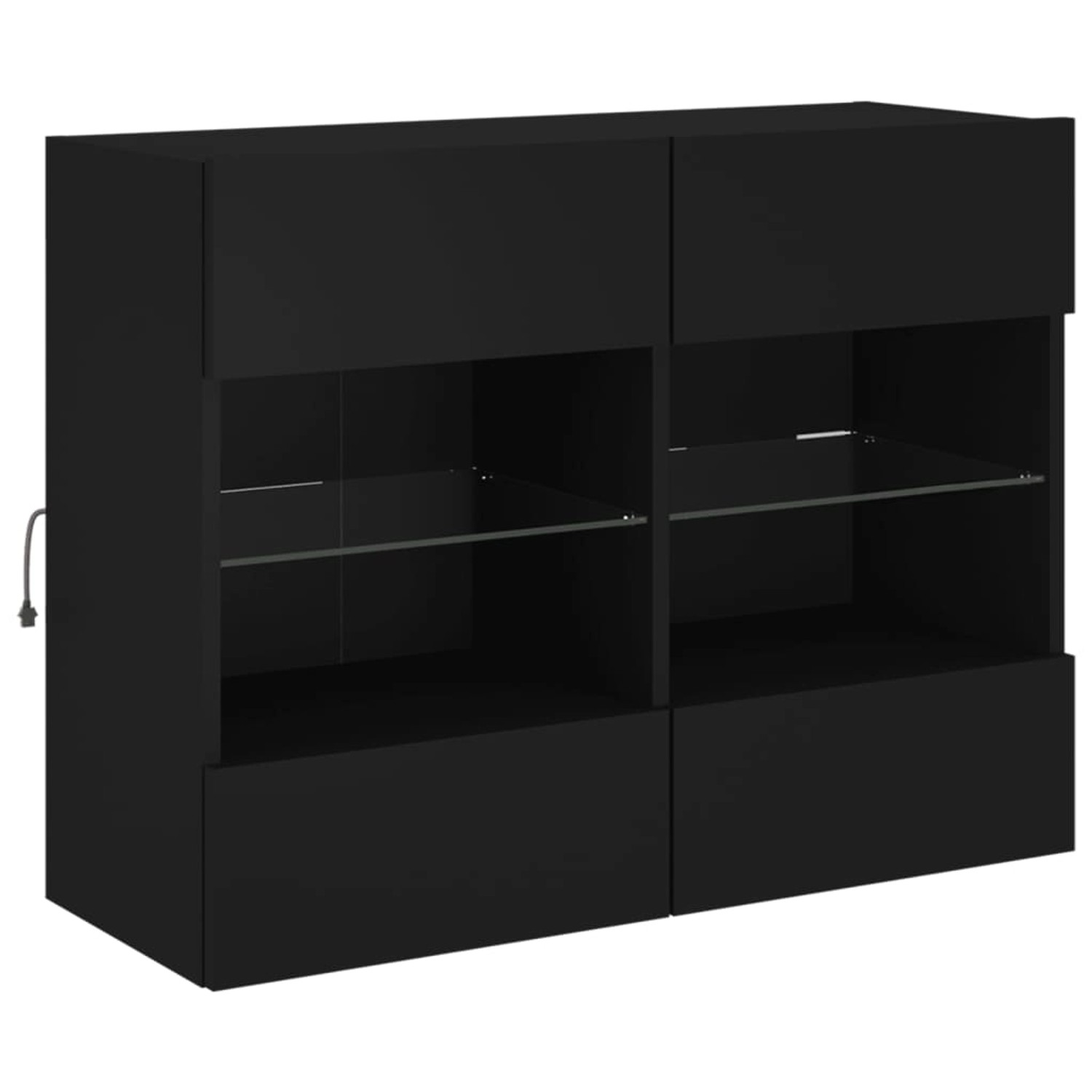 VidaXL TV-Wandschrank mit LED-Leuchten Schwarz 78,5x30x60,5 cm günstig online kaufen