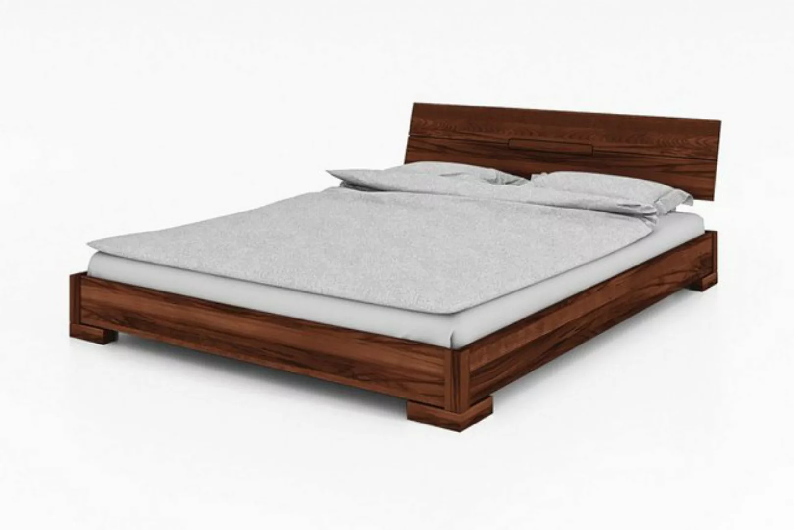 Natur24 Bett Bett Bento 13 Kernbuche massiv 180x200 mit Holzkopfteil und Ho günstig online kaufen