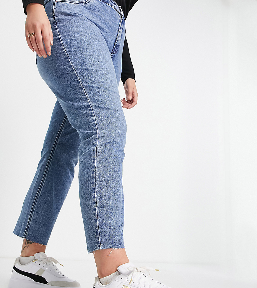 Vero Moda Curve – Brenda – Jeans in Mittelblau mit geradem Bein günstig online kaufen