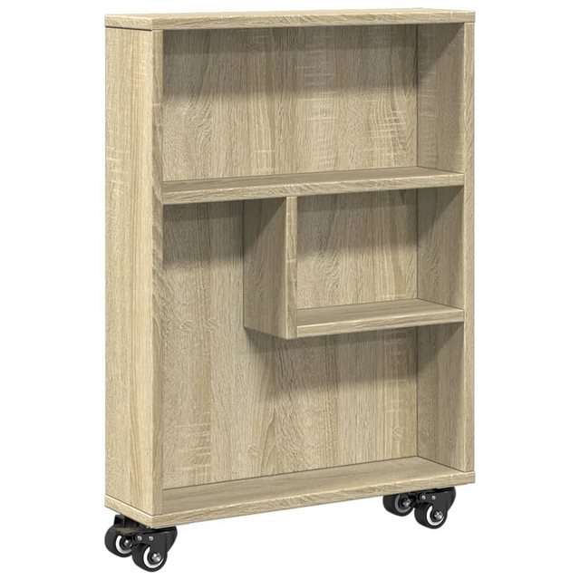 vidaXL Bücherregal Aufbewahrungswagen Schmal Sonoma-Eiche 48x13x68cm Holzwe günstig online kaufen