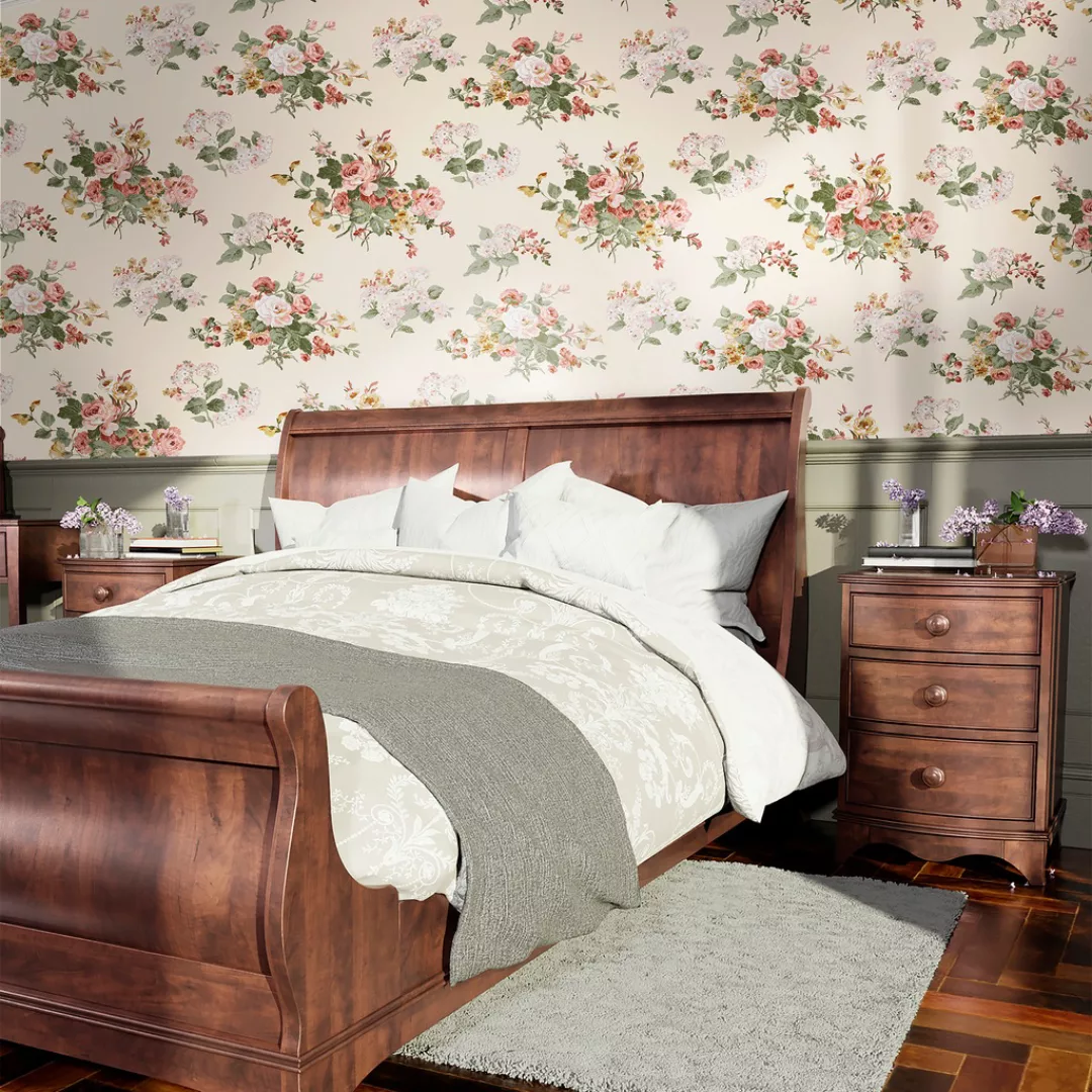 LAURA ASHLEY Vliestapete »Laura Ashley Rosemore Pale Sable Vliestapete«, ge günstig online kaufen