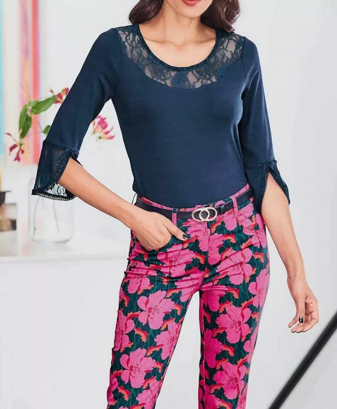 Ashley Brooke by heine Rundhalsshirt ASHLEY BROOKE Damen Designer-Spitzensh günstig online kaufen