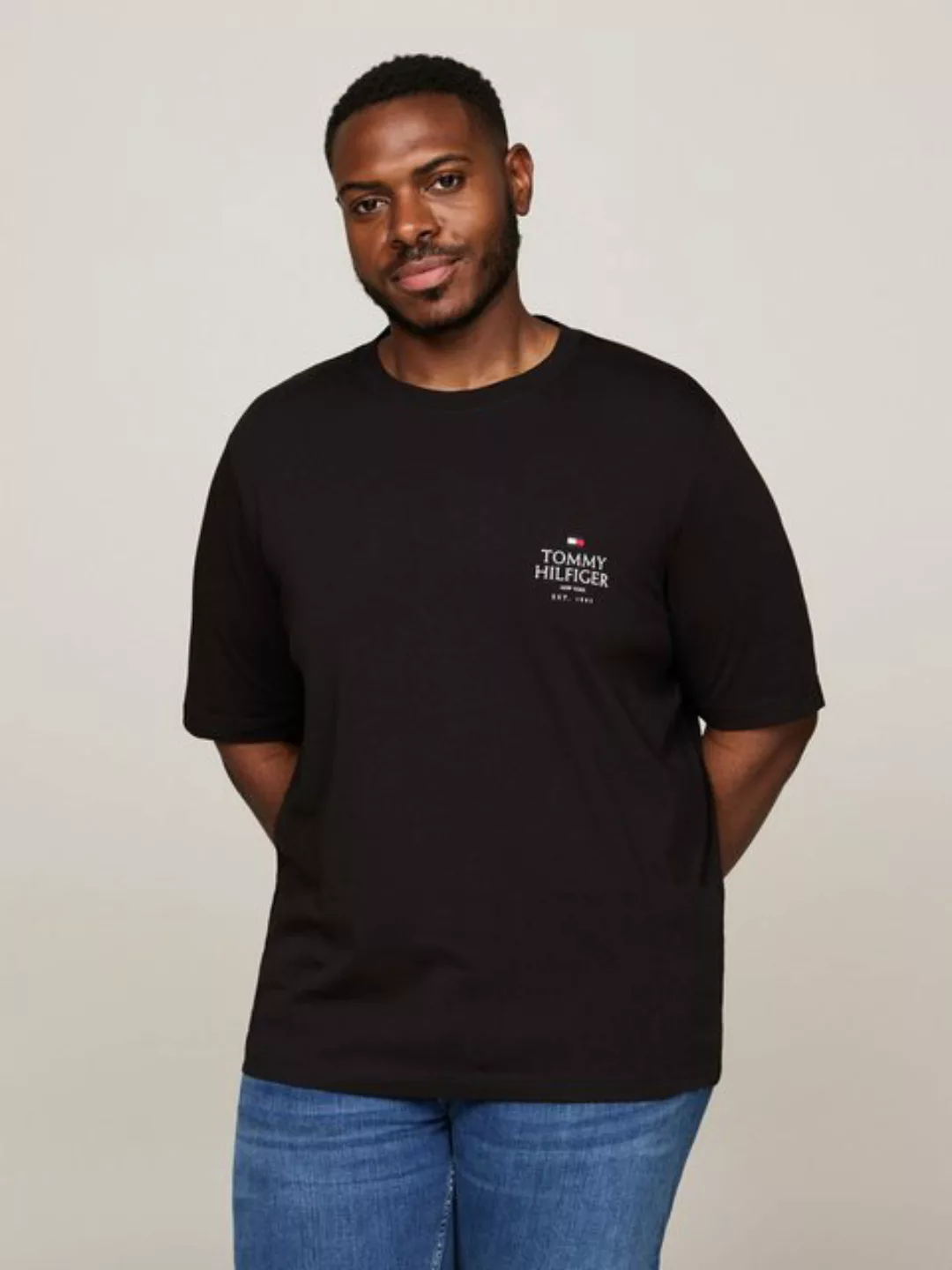 Tommy Hilfiger Big & Tall T-Shirt BT-HILFIGER STACK TEE-B kontrastfarbener günstig online kaufen