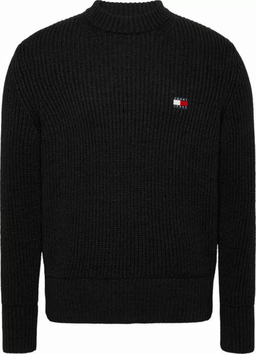 Tommy Jeans Rundhalspullover TJM REG BADGE TEXTURED CNECK EXT in Unifarbe günstig online kaufen