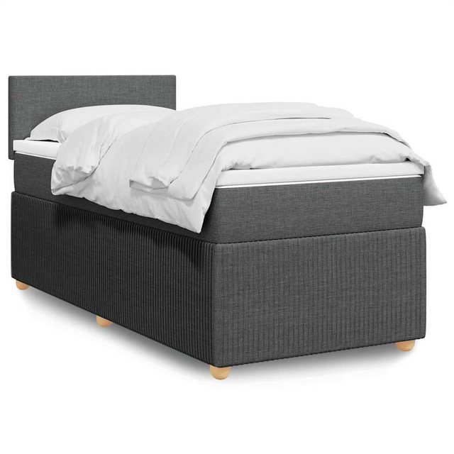 vidaXL Bett Boxspringbett mit Matratze Dunkelgrau 80x200 cm Stoff günstig online kaufen