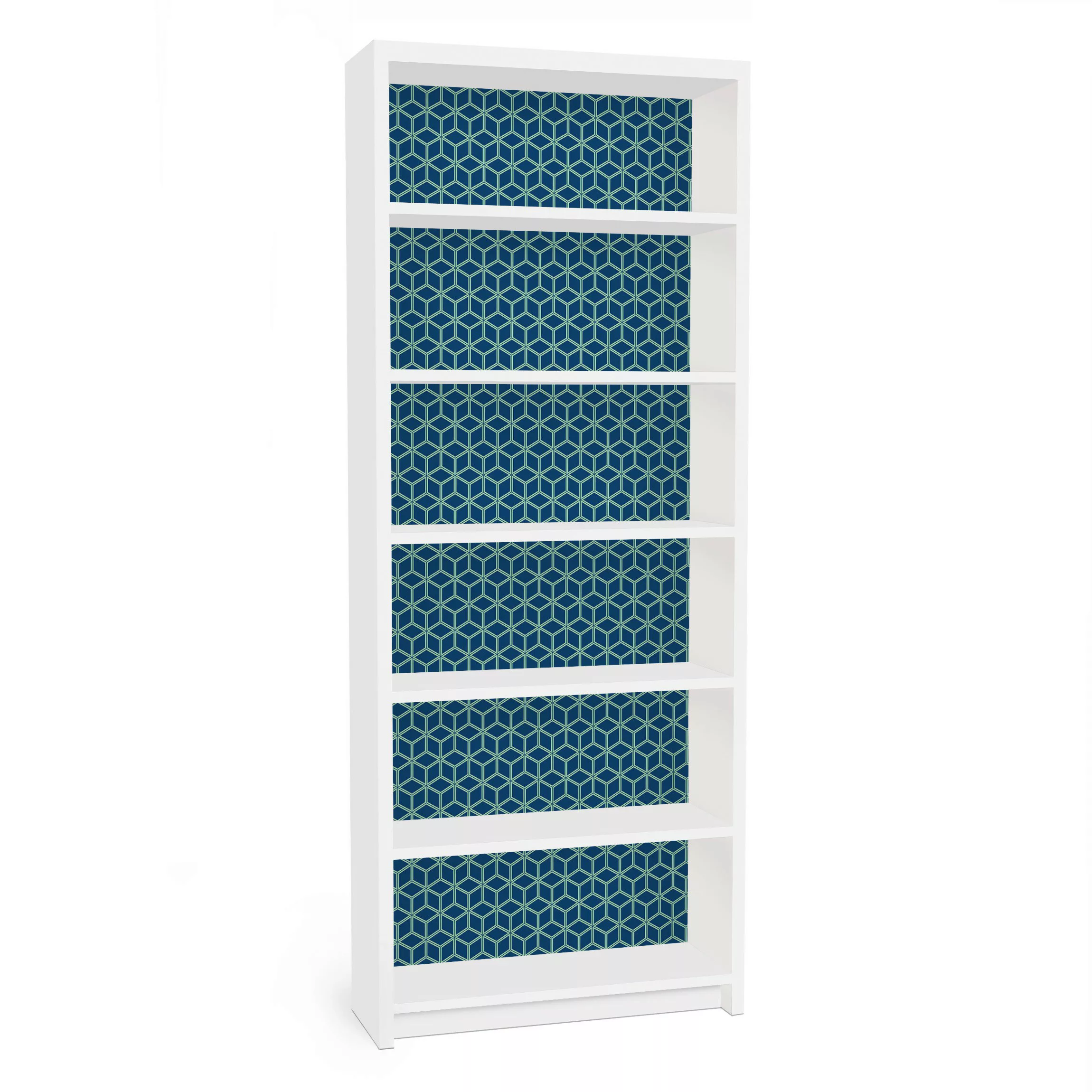 Möbelfolie für IKEA Billy Regal Würfelmuster blau günstig online kaufen