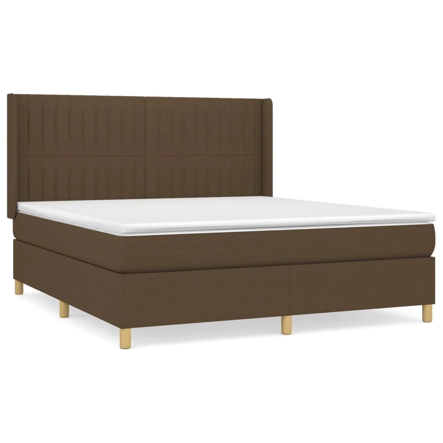 vidaXL Boxspringbett Boxspringbett mit Matratze Dunkelbraun 160x200 cm Stof günstig online kaufen