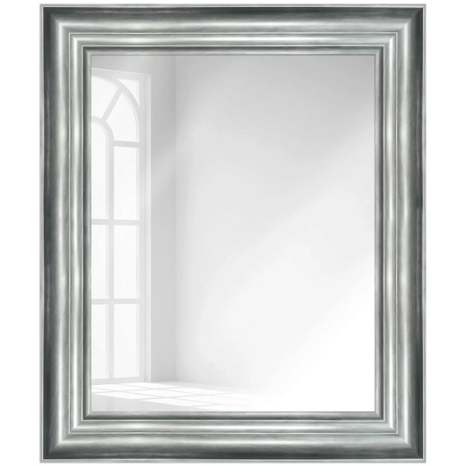 WANDStyle Wandspiegel H240 aus Kunststoff in Silber 63 x 83 cm im Stil Mode günstig online kaufen