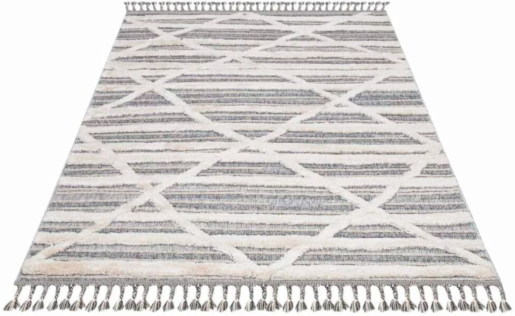 Carpet City Teppich »Valencia 810«, rechteckig, 20 mm Höhe, Boho-Stil, Raut günstig online kaufen