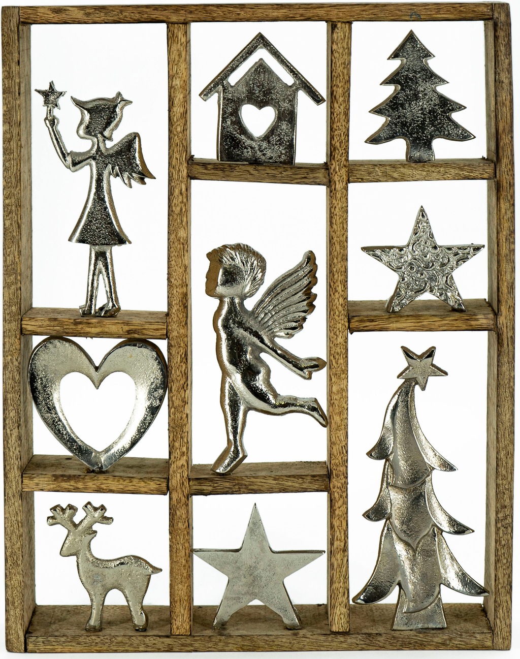 NOOR LIVING Weihnachtsfigur "Setzkasten aus Holz und Metall, Wanddekoration günstig online kaufen