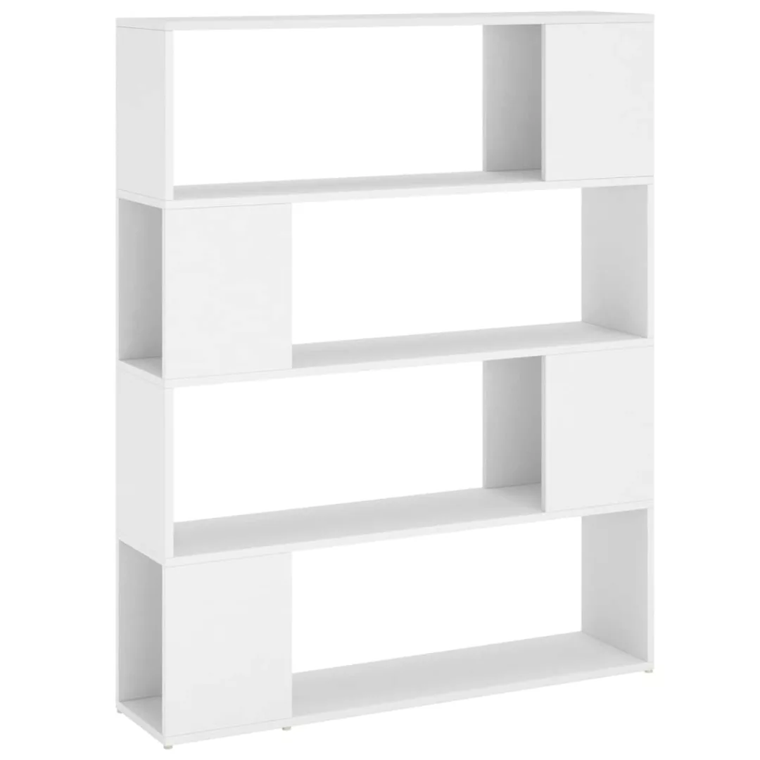Bücherregal Raumteiler Weiß 100x24x124 Cm günstig online kaufen