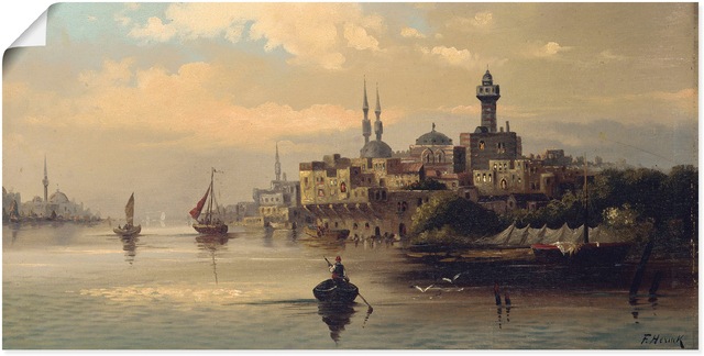 Artland Wandbild "Kauffahrtsschiffe auf Bosporus, Istanbul", Gewässer, (1 S günstig online kaufen