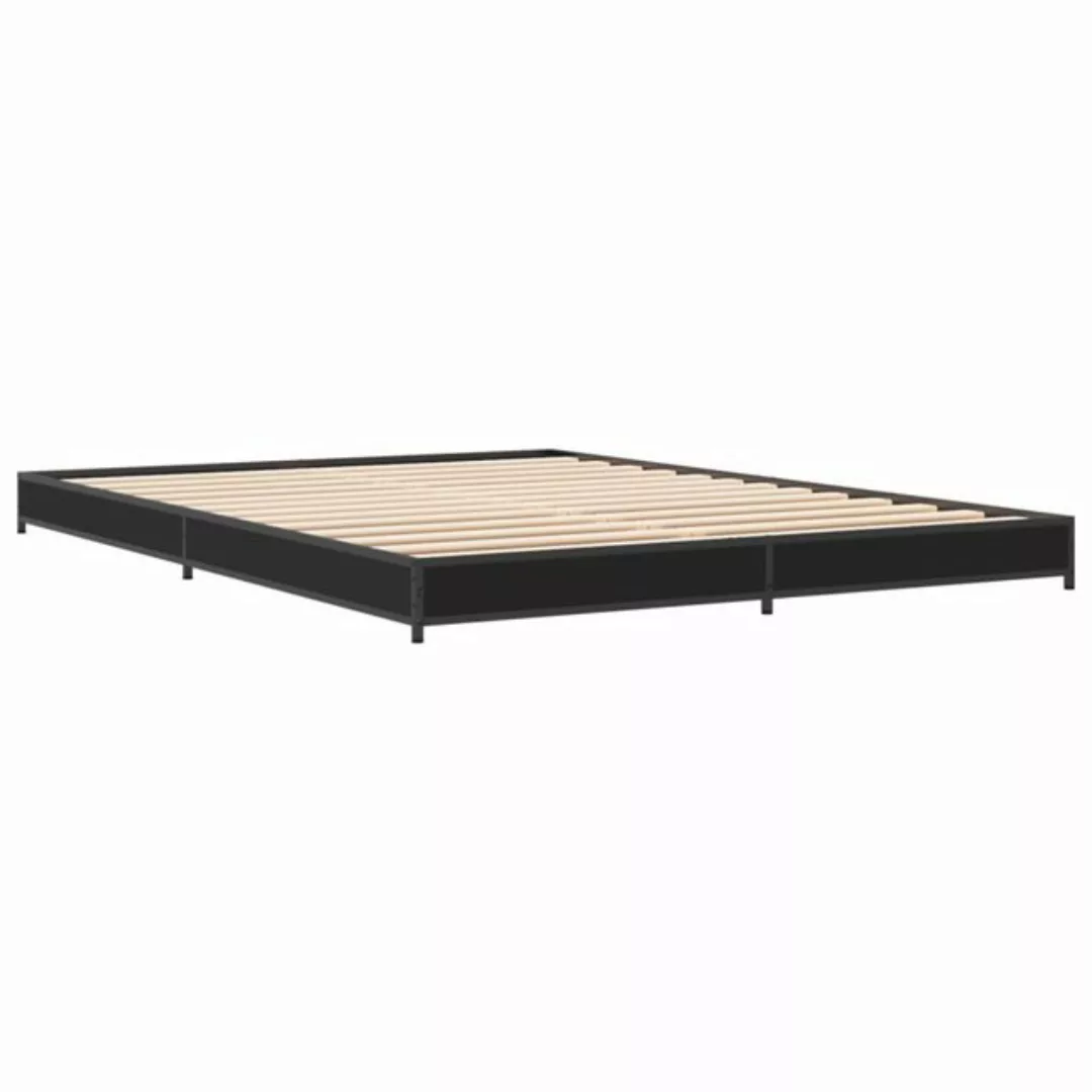 vidaXL Bett Bettgestell Schwarz 120x190 cm Holzwerkstoff und Metall günstig online kaufen