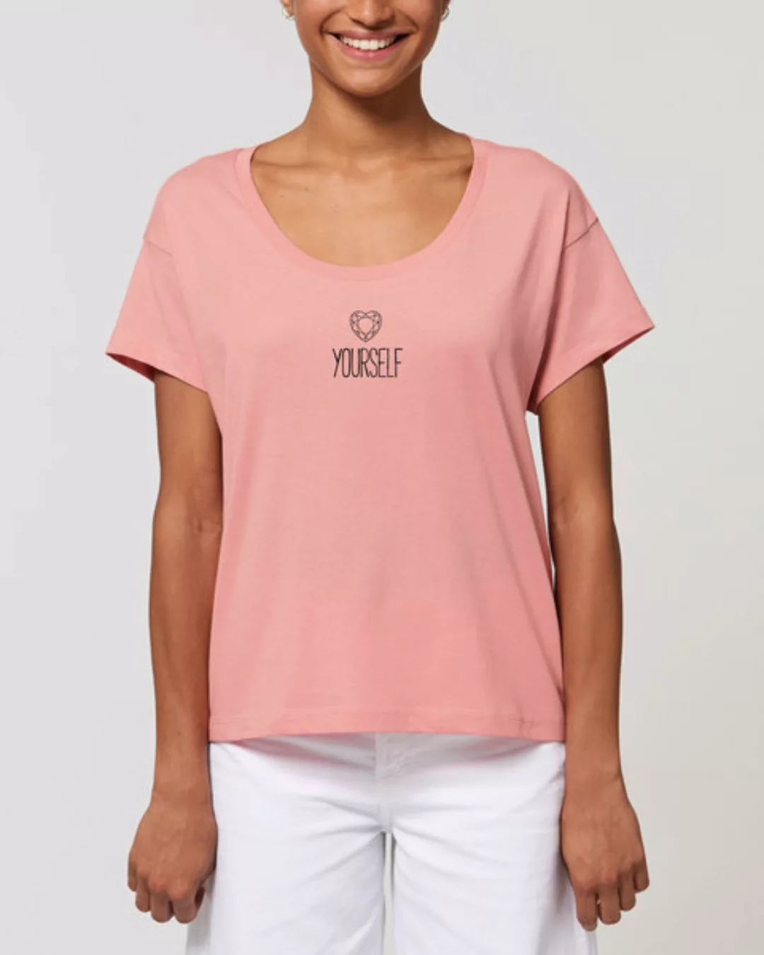Bio Damen Oversize Rundhals T-shirt - Spread "Selflove" günstig online kaufen