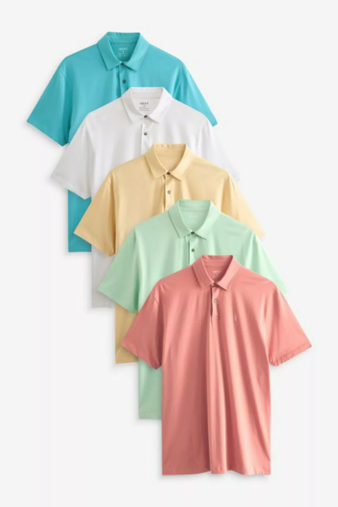 Next Poloshirt Poloshirts aus Jersey im 5er-Pack (5-tlg) günstig online kaufen