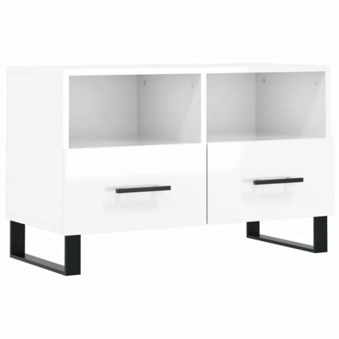 vidaXL TV-Schrank TV-Schrank Hochglanz-Weiß 80x36x50 cm Spanplatte günstig online kaufen