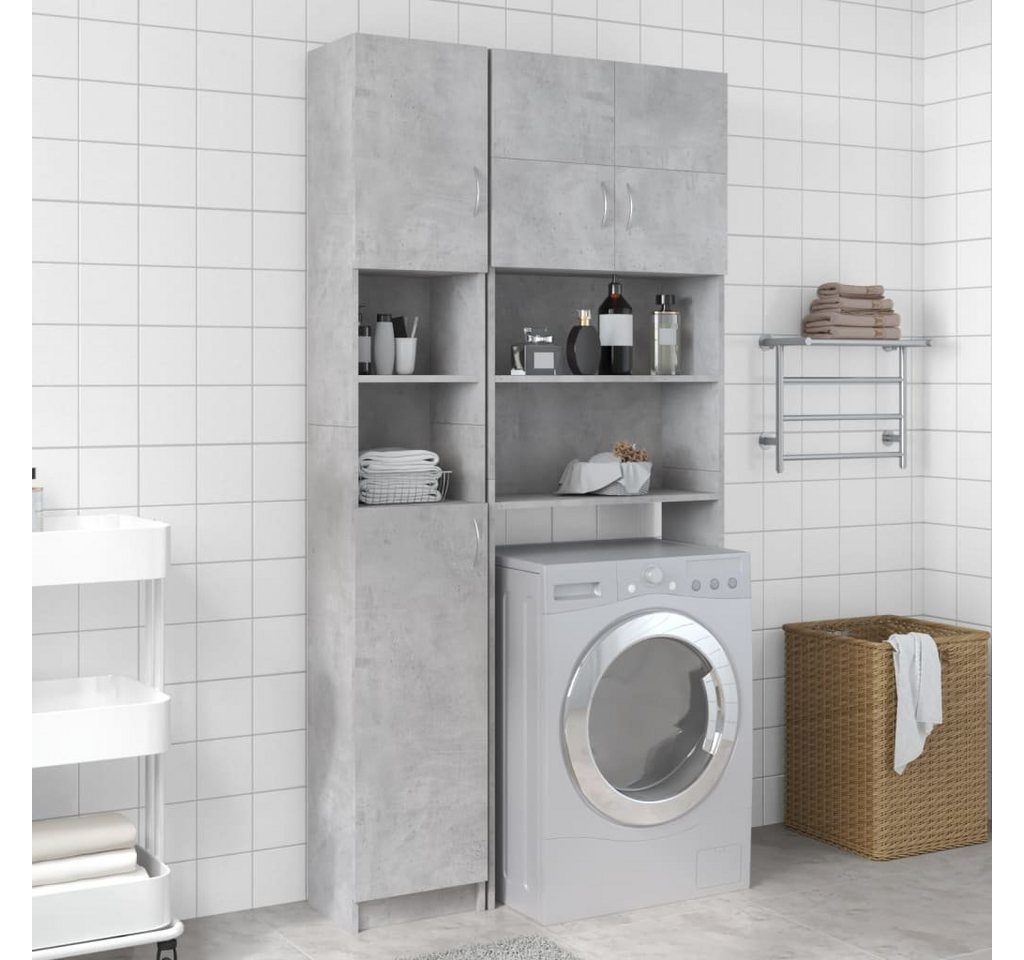vidaXL Waschmaschinenumbauschrank Waschmaschinenschrank-Set Betongrau Holzw günstig online kaufen