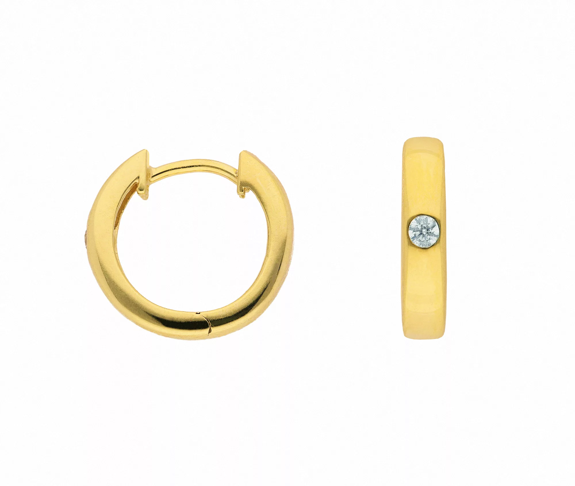 Adelia´s Paar Ohrhänger "1 Paar 585 Gold Ohrringe / Creolen mit Zirkonia Ø günstig online kaufen