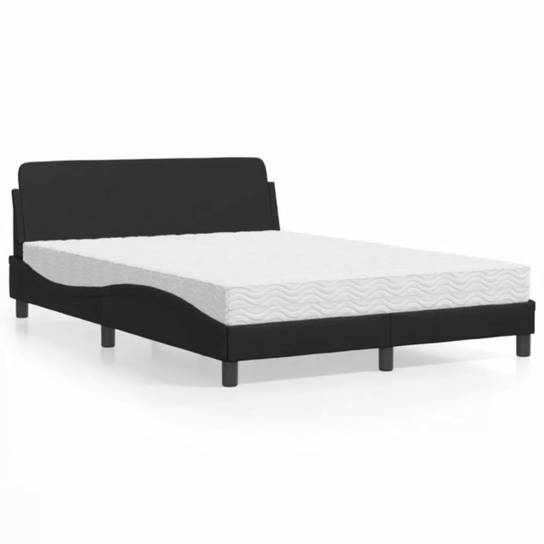 vidaXL Bett, Bett mit Matratze Schwarz 140x200 cm Kunstleder günstig online kaufen