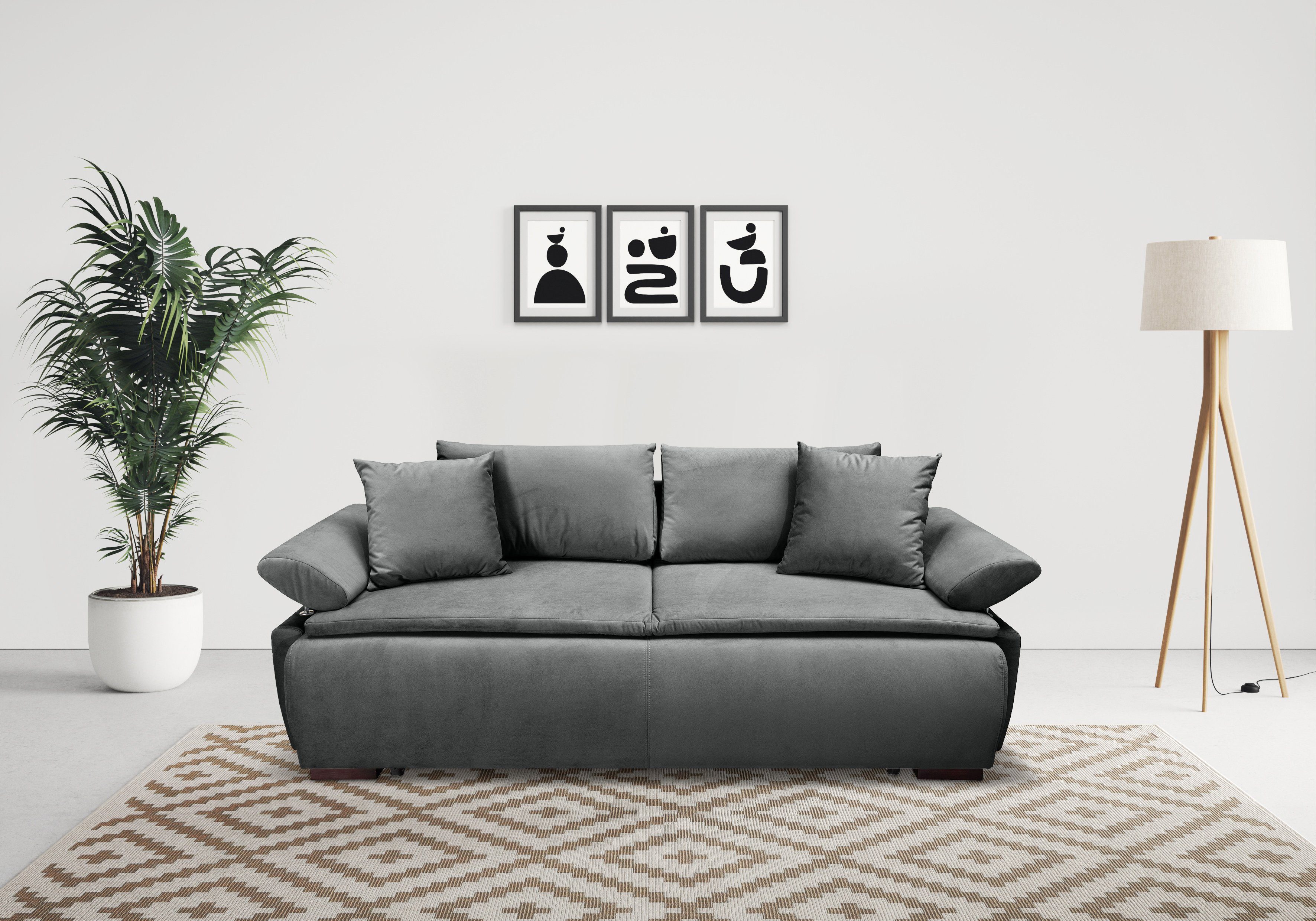 INOSIGN Schlafsofa "Romeo", mit Boxspringaufbau, Bettfunktion & Bettkasten, günstig online kaufen