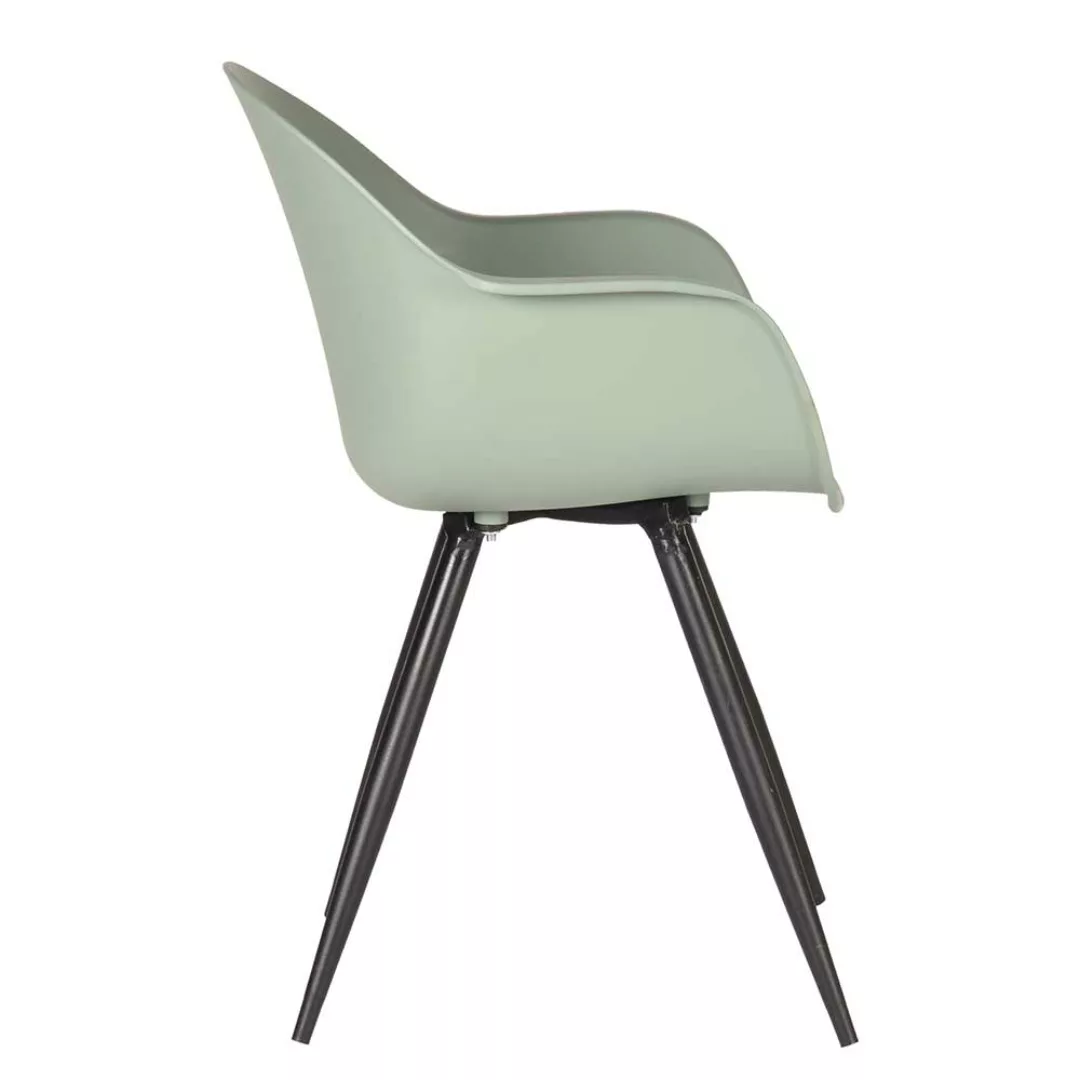 Armlehnenstuhl in Graugrün Kunststoff Skandi Design (2er Set) günstig online kaufen