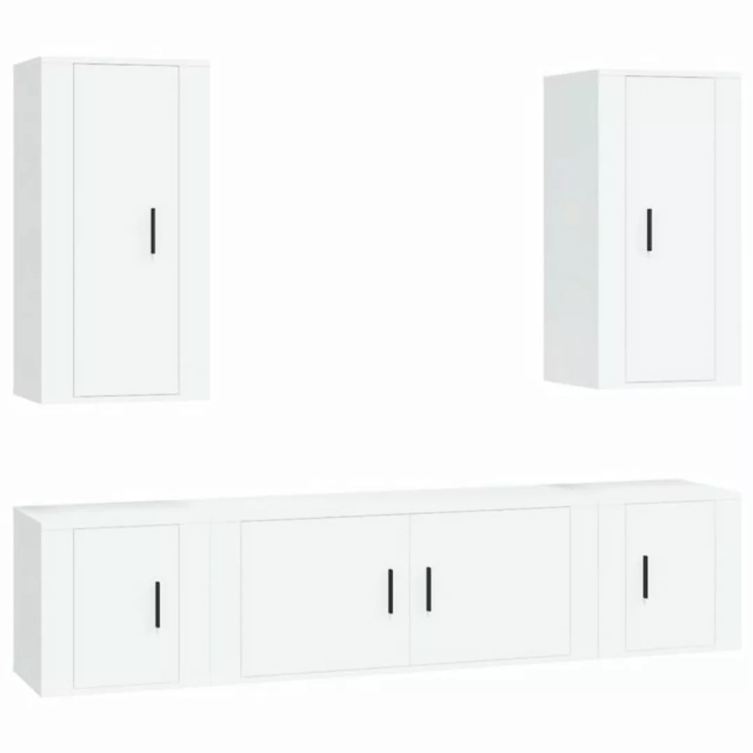 furnicato TV-Schrank 5-tlg. TV-Schrank-Set Weiß Holzwerkstoff günstig online kaufen