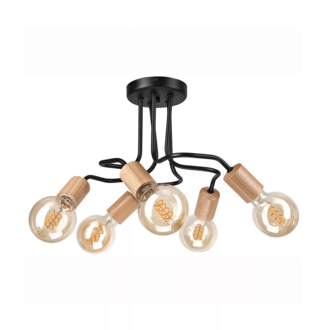 Deckenlampe CONOR LM-5.195 5-punkt oakland/schwarz 47423 günstig online kaufen