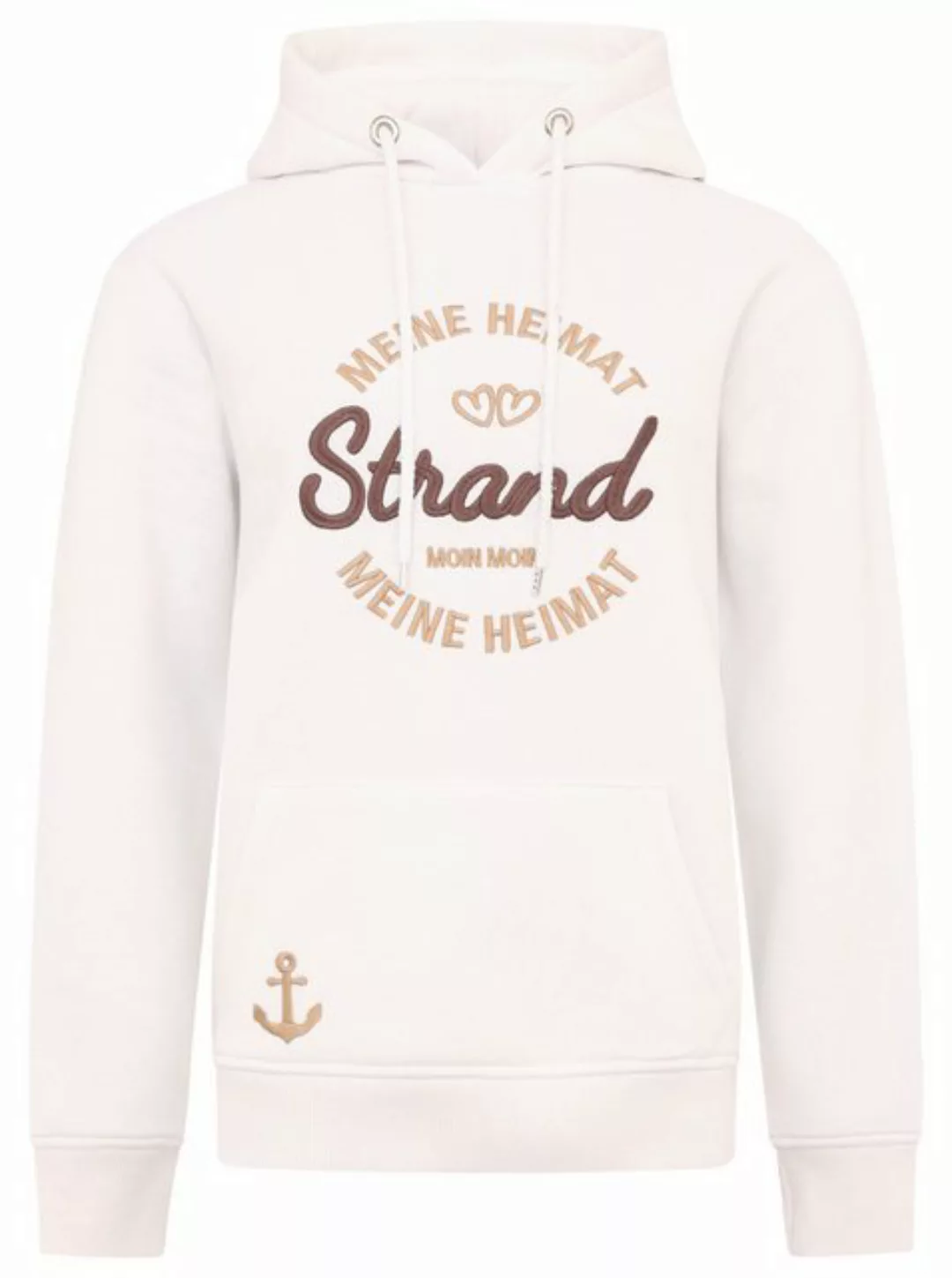 Zwillingsherz Hoodie "Meine Heimat" mit aufgesticktem "Strand"-Schriftzug v günstig online kaufen