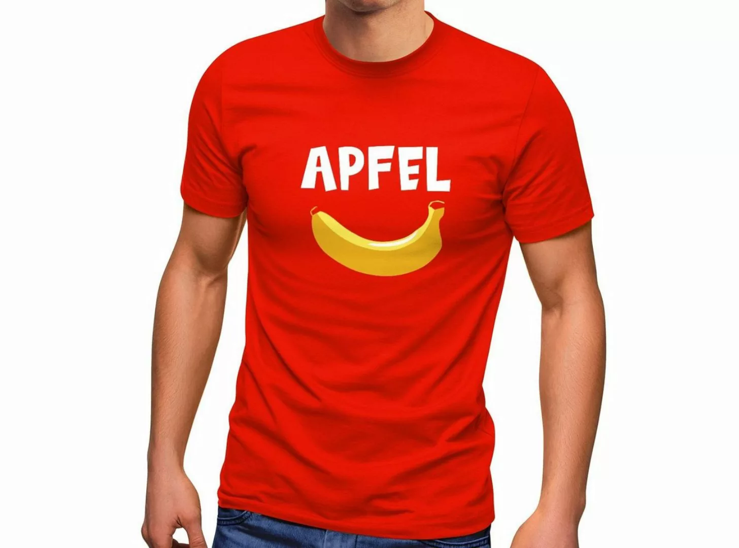 MoonWorks Print-Shirt Herren T-Shirt lustiger Aufdruck Apfel Banane Witz Sc günstig online kaufen