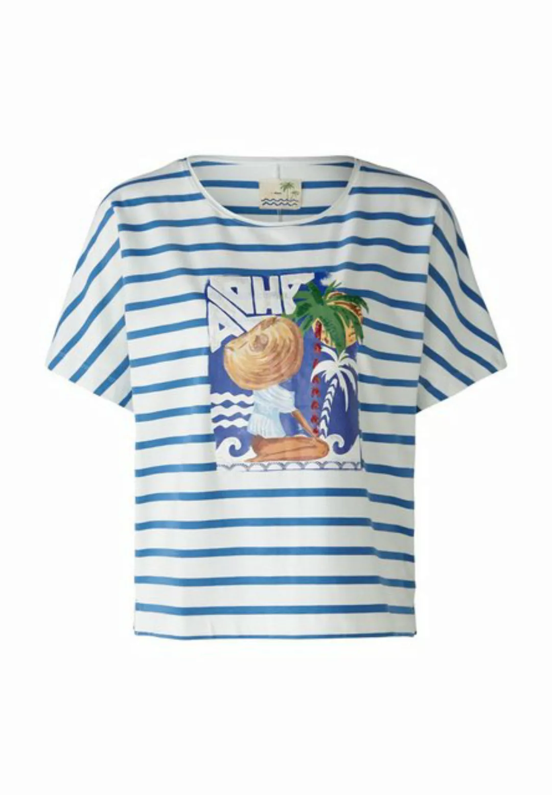 Oui T-Shirt T-Shirt elastische Baumwolle günstig online kaufen
