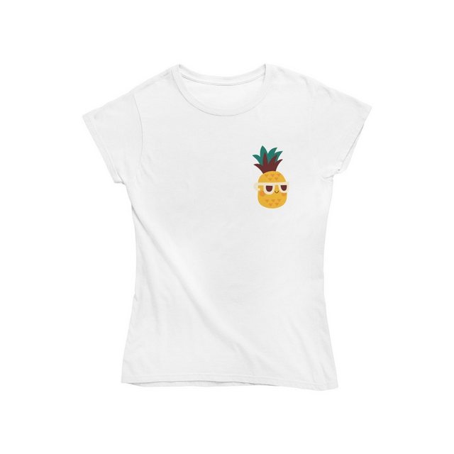 Novux T-Shirt Cute Ananas Damen Tshirt Farbe Weiß (1-tlg) aus Baumwolle günstig online kaufen