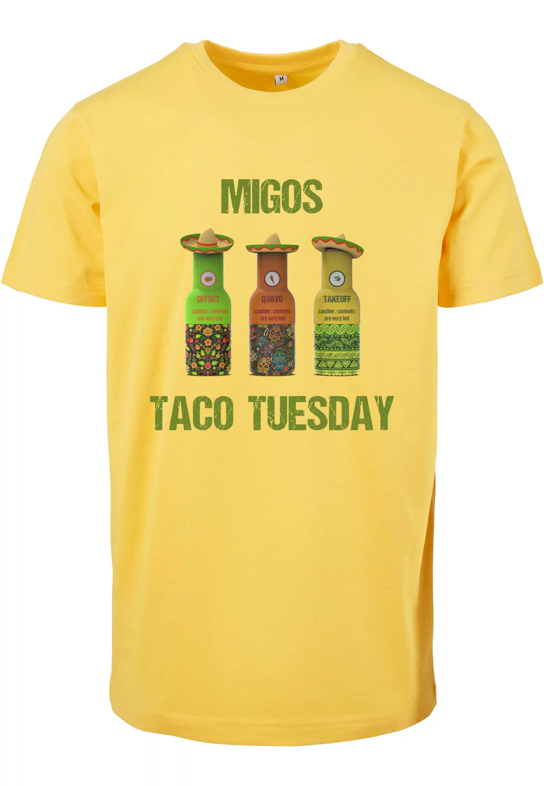 MisterTee Kurzarmshirt "MisterTee Herren Migos Tuesday Taco Tee" günstig online kaufen