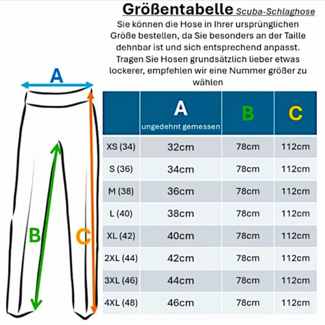 fashionshowcase Schlaghose Damen Scuba Hose High Waist - elastisch für Yoga günstig online kaufen