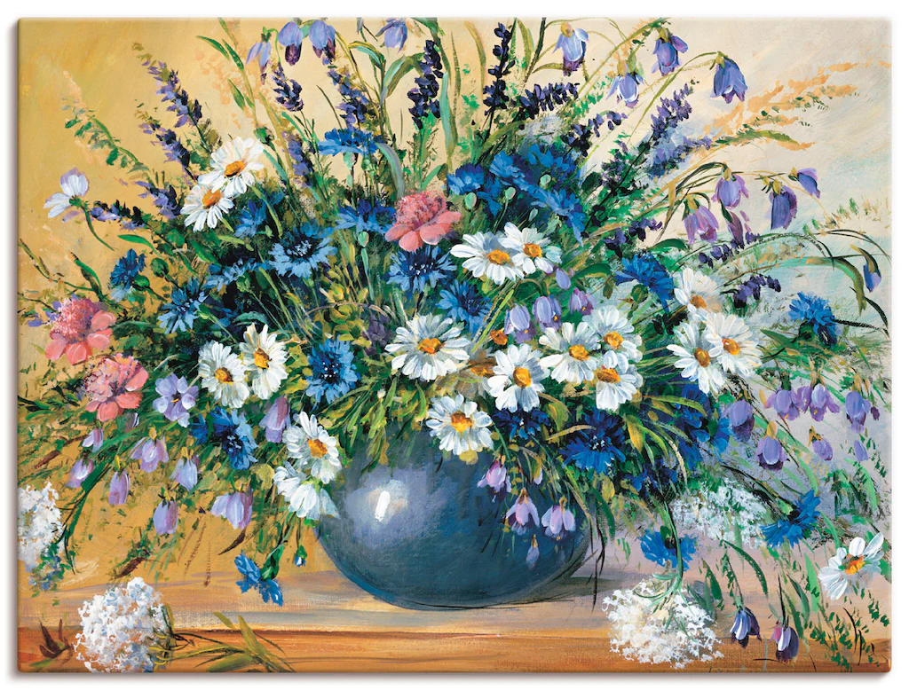 Artland Wandbild »Vase mit Kornblumen«, Blumen, (1 St.), als Leinwandbild, günstig online kaufen