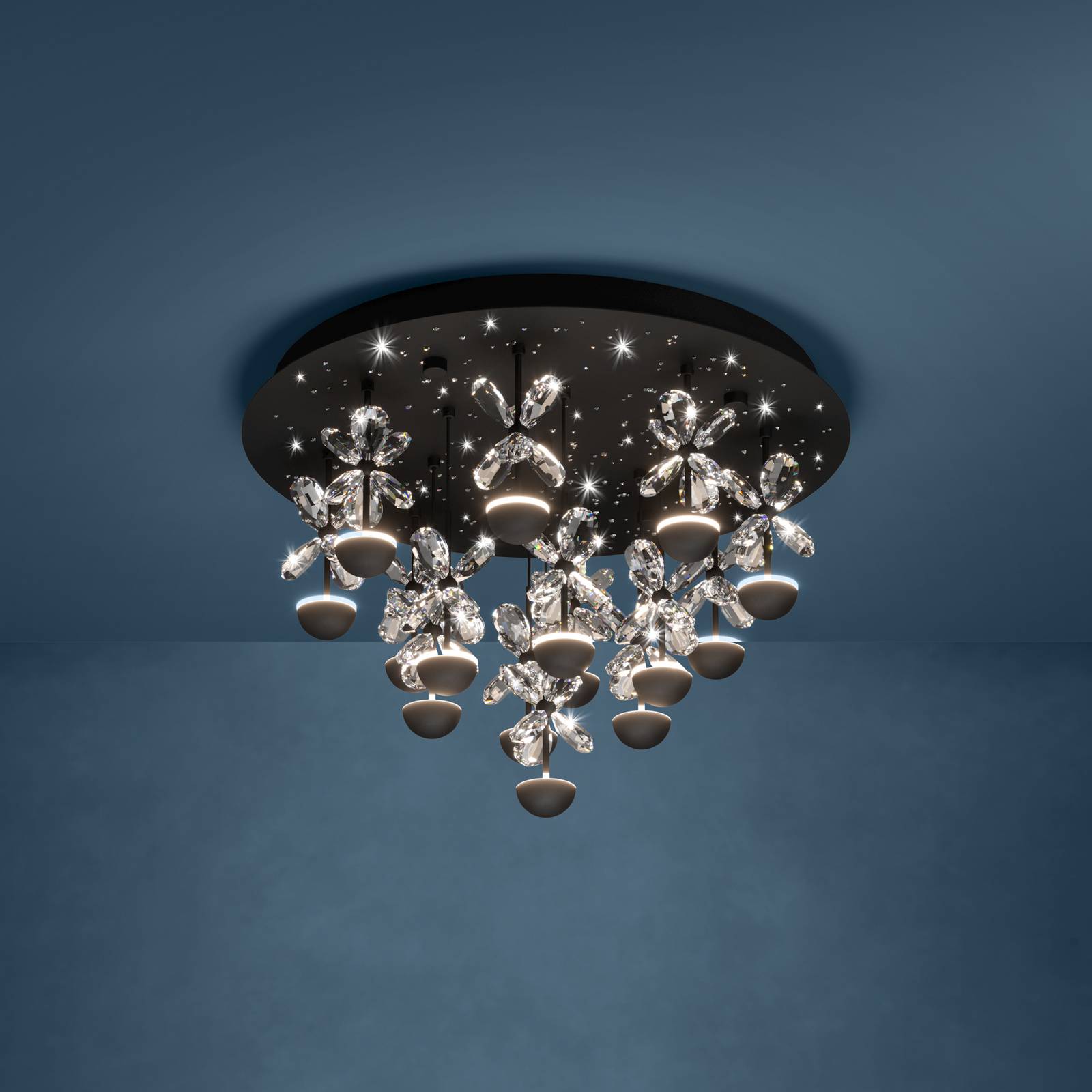 EGLO Stars Of Light LED-Deckenlampe Pianopoli schwarz Ø 50cm günstig online kaufen