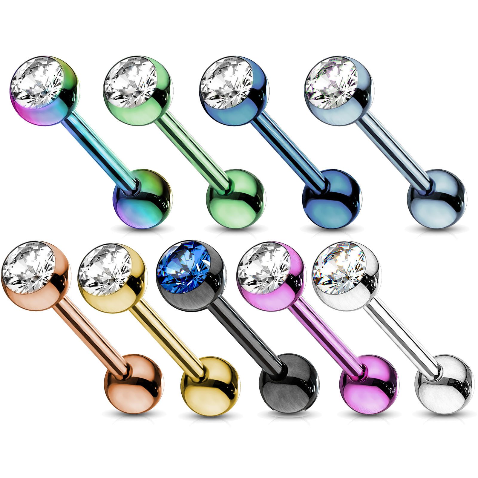 viva-adorno Piercing-Set Zungenpiercing Barbell Piercing Stab günstig online kaufen