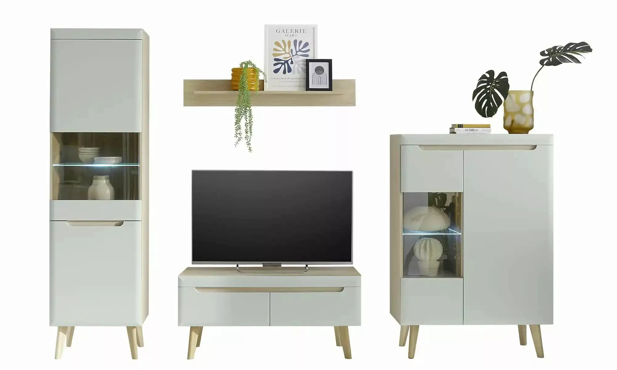 Wohnwand  Malaren ¦ grün ¦ Maße (cm): B: 290 H: 197 Kommoden & Sideboards > günstig online kaufen