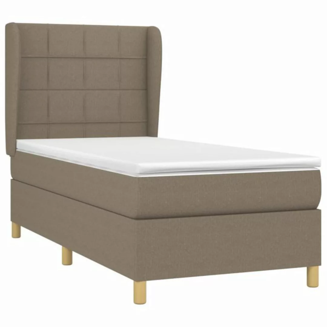 vidaXL Bett Boxspringbett mit Matratze Taupe 80x200 cm Stoff günstig online kaufen