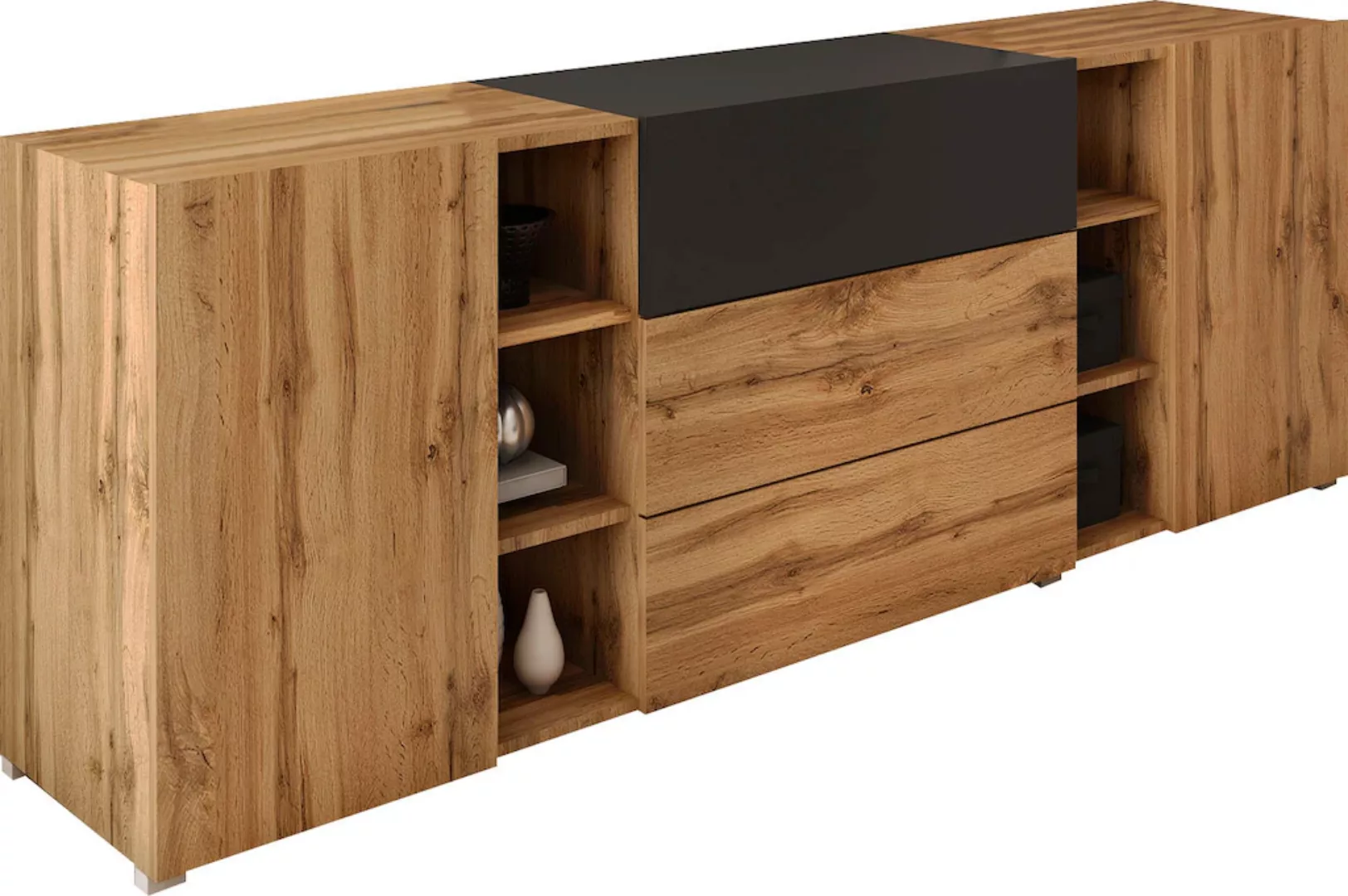 INOSIGN Sideboard "BERLIN", Moderne grifflose Kommode Breite 190 cm, offene günstig online kaufen