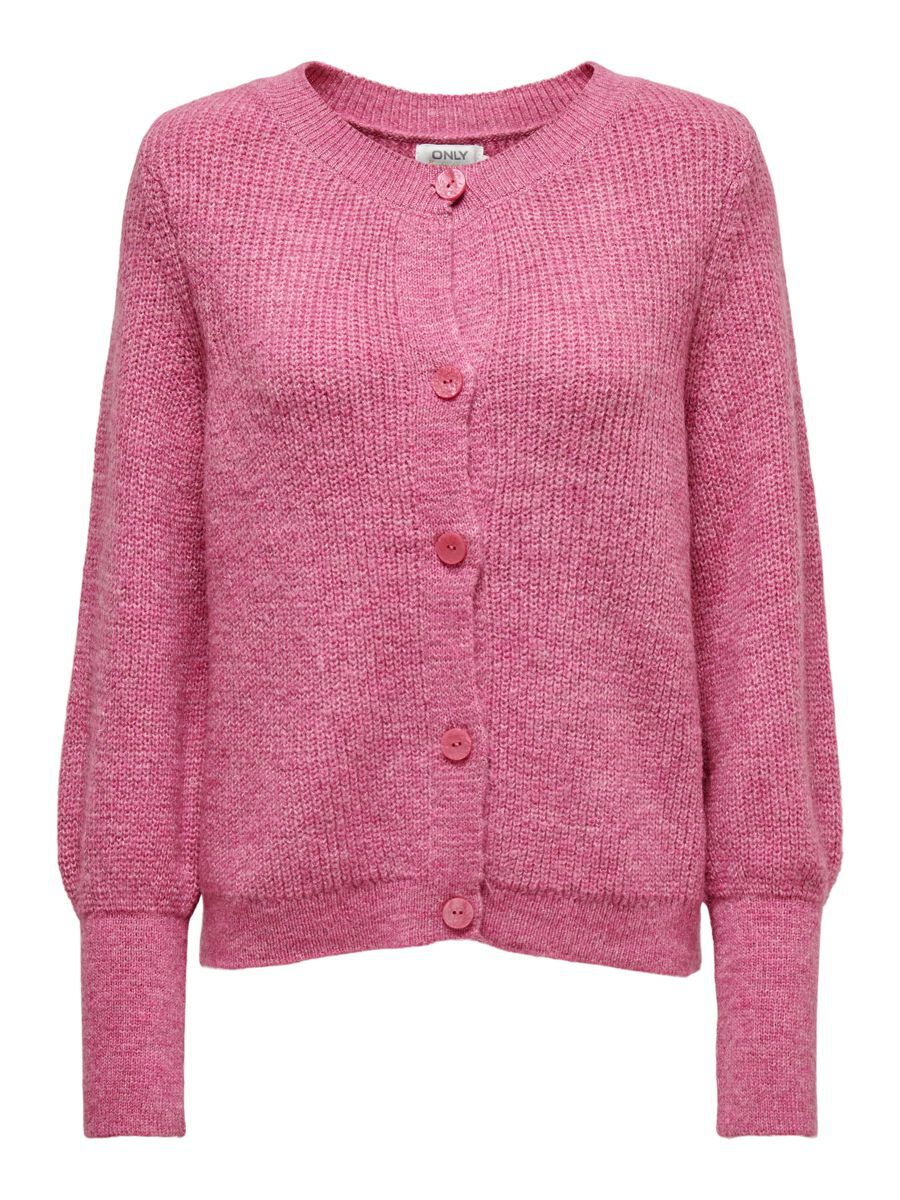 ONLY Rundhals- Strickjacke Damen Pink günstig online kaufen