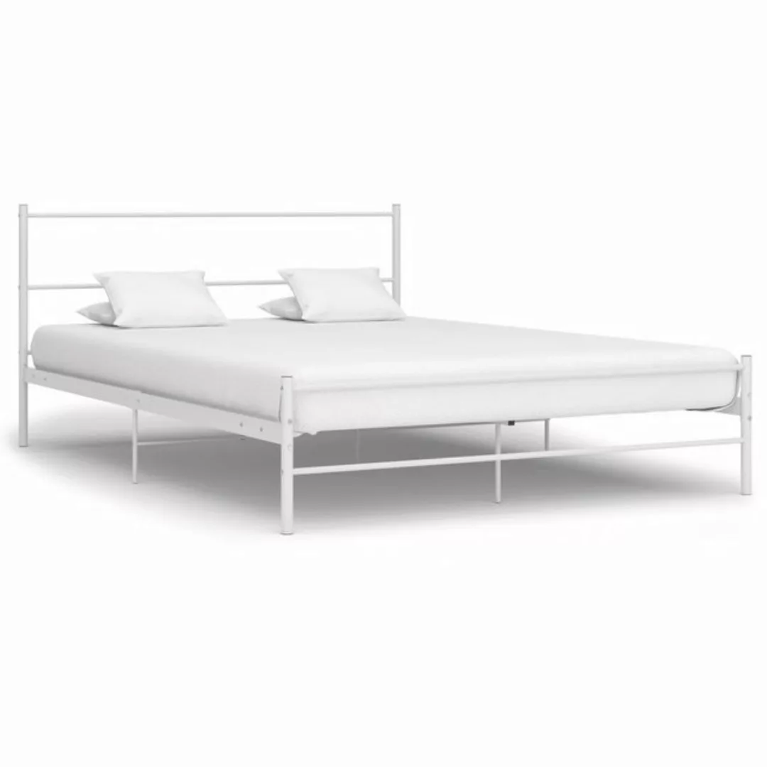 furnicato Bett Bettgestell Weiß Metall 140×200 cm günstig online kaufen