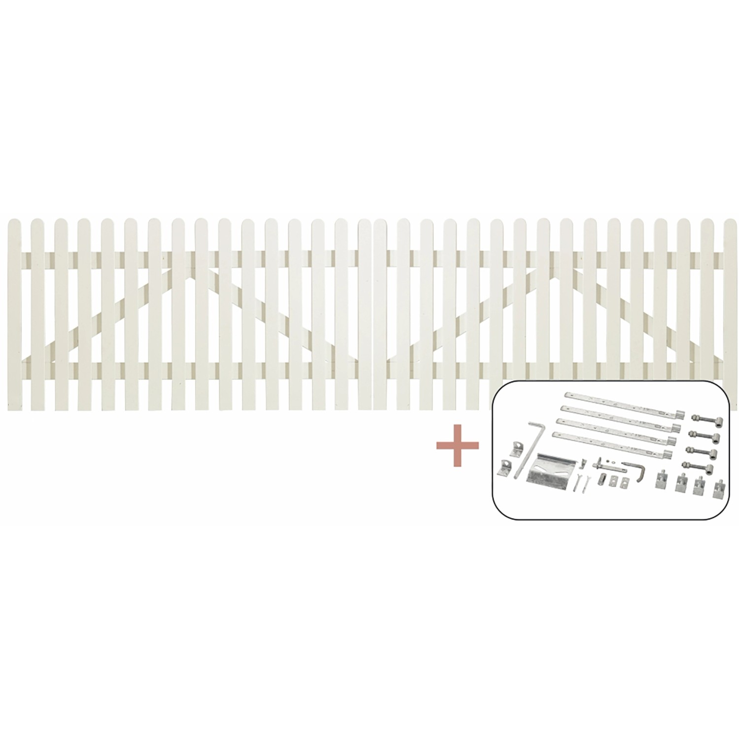 Plus Holz Doppeltor Retro Nadelholz Weiß 300 cm x 80 cm günstig online kaufen