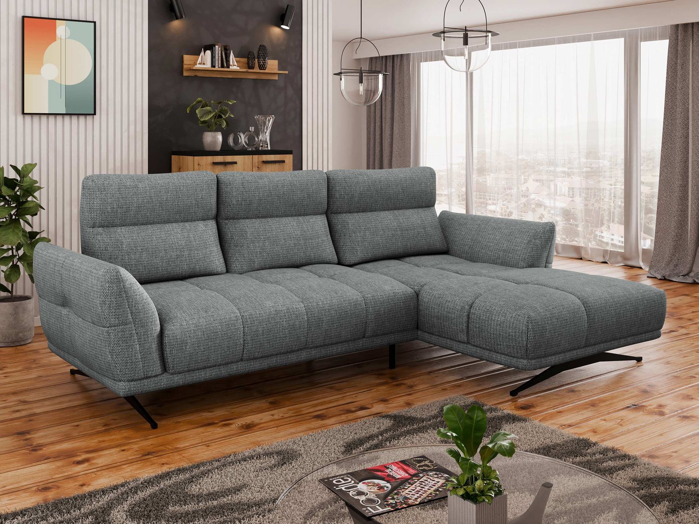 MIRJAN24 Ecksofa Giovanni Z LCH, mit Metallfüße, 298x195x100 cm günstig online kaufen